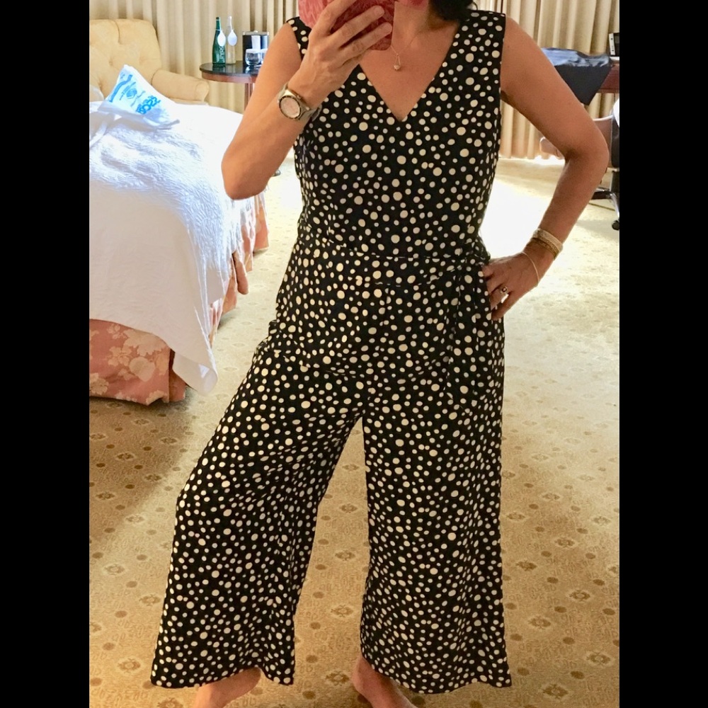 Karl Lagerfeld Navy White Jumpsuit